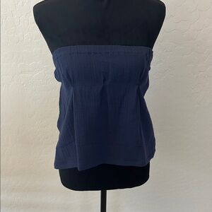 Strapless Navy Babydoll Tube Top